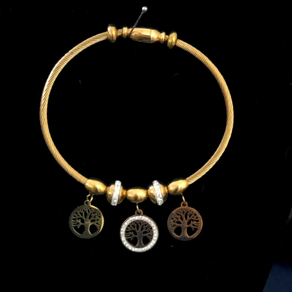 Bracelet stainless steel with CZ
